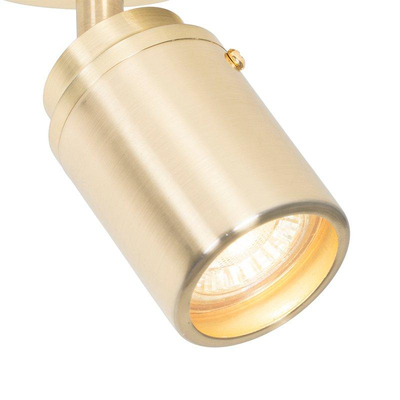 QAZQA Ducha Plafonnier de salle de bains - 10x10cm - 1 spot - IP44 - laiton (or)