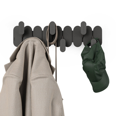 Umbra Tempo handdoekhouder - 16x47x6cm - 6 haken - zwart