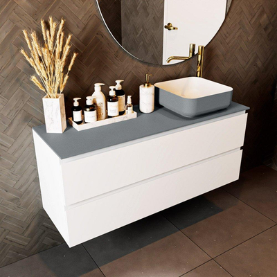 Mondiaz TOP 23 Topblad - 120x23.5x0.9cm - geschikt voor afdekplaat - Solid surface - Plata