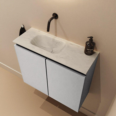 MONDIAZ TURE-DLUX 60cm toiletmeubel Plata. EDEN wastafel Opalo positie links. Zonder kraangat.