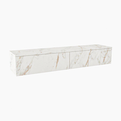 MONDIAZ ALAN MODULE Meuble sous-lavabo - 170x45x30cm - 2 tiroirs - push to open - Mélamine - Cararra mat