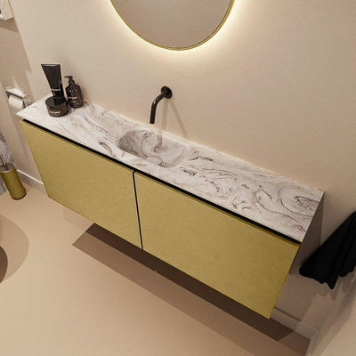MONDIAZ TURE-DLUX 120cm meuble WC Oro. EDEN lavabo Glace position au milieu. Sans trou de robinet.