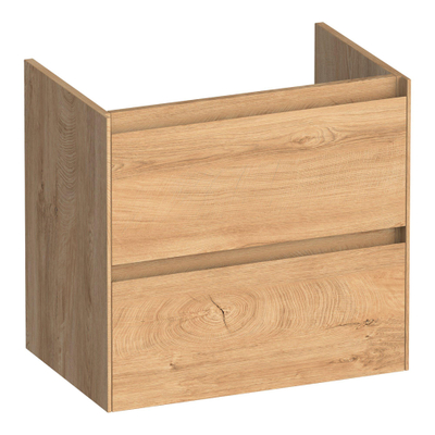 BRAUER Inspire meuble sous-lavabo peu profond 60 2 tiroirs softclose - sans poignées - 1 découpe pour siphon - Forest Tan