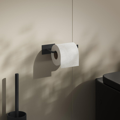Smedbo Beslagsboden Toiletrolhouder - zelfklevend - RVS Mat Zwart