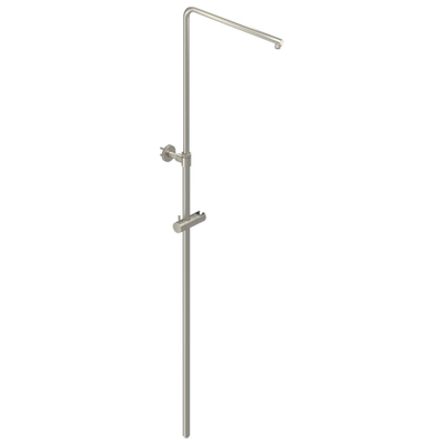 IVY Bond Ensemble de douche pluie - mural - pomme de douche slim 20 cm - douchette 3 jets - Nickel brossé PVD