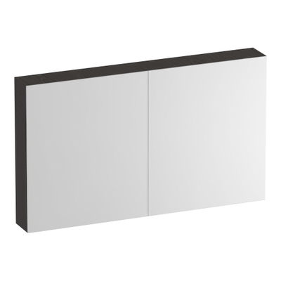 BRAUER Impress Armoire de toilette - 120x70x15cm - sans éclairage - 2 portes miroir double face - Anthracite Bois