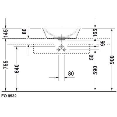 Duravit Philippe Starck 1 Starck - 1 waskom - met overloop - diameter 53cm - met wondergliss - glans wit