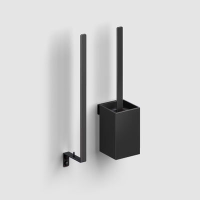 Clou Fold toiletborstelgarnituur - 35.5cm hoog - wandmodel - mat zwart