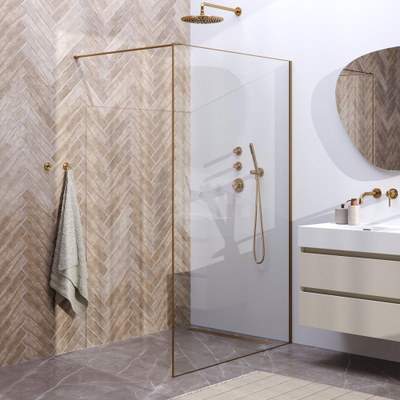 BRAUER Season Inloopdouche helder glas met frame 120x200cm - goud geborsteld