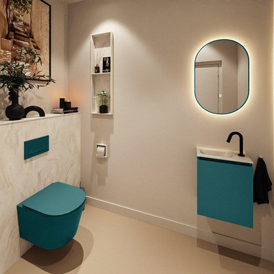 MONDIAZ TURE-DLUX 40cm toiletmeubel Smag. EDEN wastafel Ostra positie links. Met 1 kraangat.