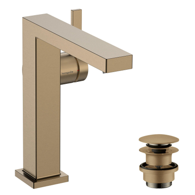 Hansgrohe Tecturis E 1 greeps wastafelkraan - 150 Fine - coolstart - met PushOpen - waste set - geborsteld brons