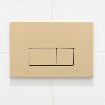 QeramiQ Dely Pack WC - 36,3x51,7cm - à fond creux - sans bride - réservoir encastré Geberit UP320 - abattant WC à fermeture douce - plaque de déclenchement beige - boutons rectangulaires - mat beige