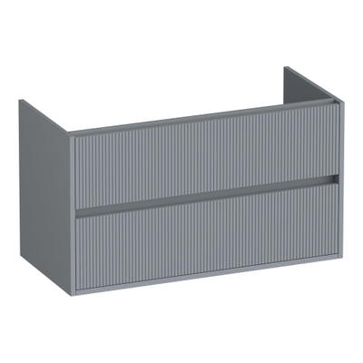 BRAUER Adore Wavy wastafelonderkast 100 2 softclose lades - greeploos - 1 sifon uitsparing - mat grijs
