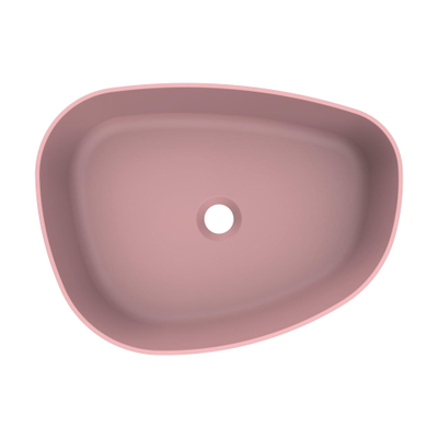 Arcqua Rocker Lavabo - pose - organique - gauche - 50x37cm - mat rose