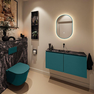 MONDIAZ TURE-DLUX 100cm toiletmeubel Smag. EDEN wastafel Lava positie midden. Zonder kraangat.