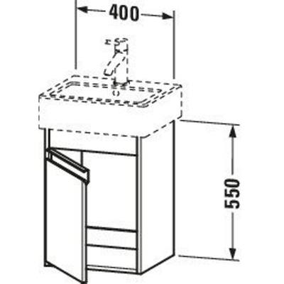 Duravit Ketho Meuble sous-lavabo avec 1 porte 40x32x55cm à droite pour Vero 070445 basalte