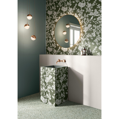 Ceralto Spectra Bande décorative - 60x120cm - 10.0mm - rectifié - Floral olive