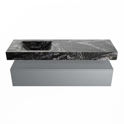 MONDIAZ ALAN - DLUX Badkamermeubelset - 150cm - onderkast - Plata - 1 lade - vrijhangende wastafel - wasbak links - 1 kraangat - Lava