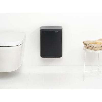 Brabantia Bo Poubelle - 7 litres - seau intérieur en plastique - noir mat