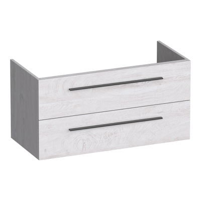 BRAUER Trust wastafelonderkast 100 excl. opbouwgrepen 2 softclose lades en 1 sifon uitsparing - Forest Seashell