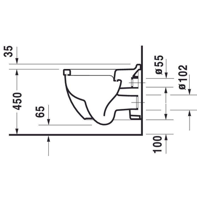 Duravit Starck 3 WC suspendu à fond creux 5cm Blanc