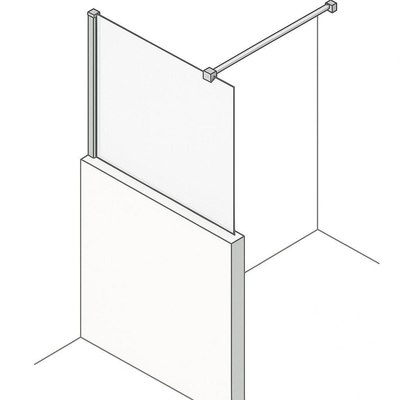 Fortifura Galeria paroi de douche en verre Détachable - 135.8x80cm - verre mat - 8mm - nano - sans profil et barre de renfort