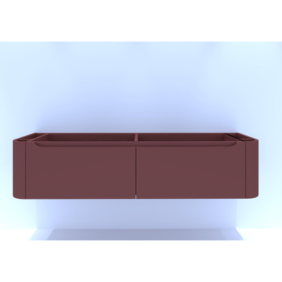 HR badmeubelen Juice Meuble sous-vasque - 180x45x40cm - angles arrondis - 2 tiroirs - terra mat