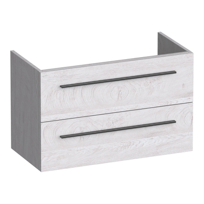 BRAUER Trust meuble sous-lavabo peu profond 80 sans poignées rapportées 2 tiroirs à fermeture douce et 1 découpe pour siphon - Forest Seashell