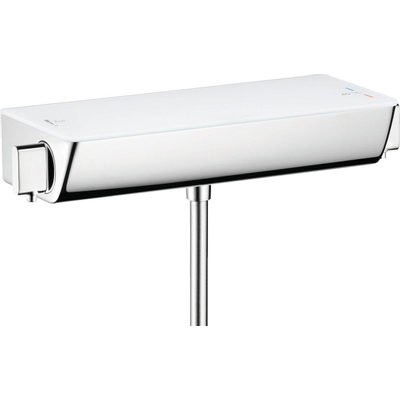 Hansgrohe Ecostat Select Mitigeur thermostatique de douche avec tablette en verre de sécurité blanc chrome