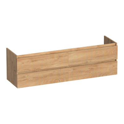 BRAUER Joy Wavy meuble sous-lavabo 160 4 tiroirs softclose - sans poignées - 2 découpes de siphon - Forest Tan