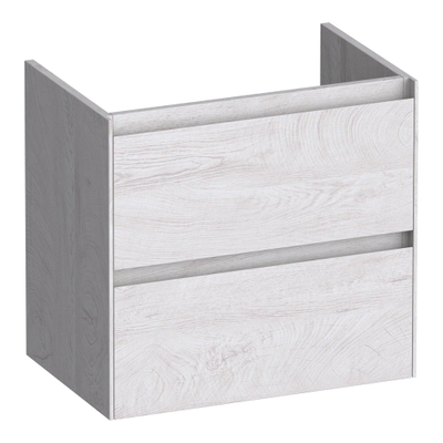 BRAUER Inspire meuble sous-lavabo peu profond 60 2 tiroirs softclose - sans poignées - 1 découpe pour siphon - Forest Seashell