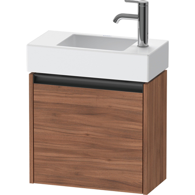 Duravit Ketho.2 Wastafelonderbouwkast - met 1 deur - 48.4x23.8x44cm rechts - met greep antraciet - noten mat