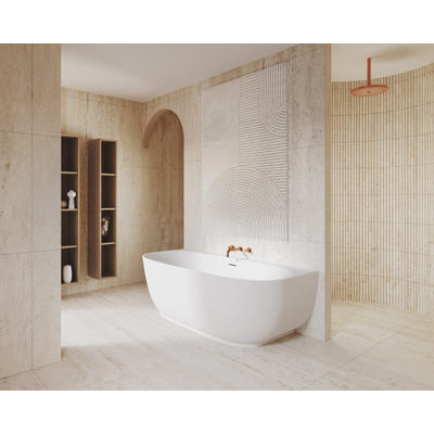 Riho Phatos Baignoire semi-autoportante - 170x80cm - Acrylique - Velvet - Blanc mat