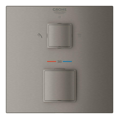Grohe Grohtherm Cube Mengkraan inbouw - 2 knoppen - mengkraan - brushed hard graphite (antraciet)