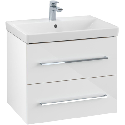 Villeroy & Boch Avento meuble sous lavabo 63x52x44.7cm avec 2 tiroirs crystal blanc