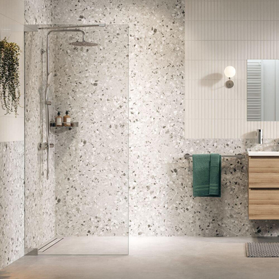 Sealskin Pure Paroi de douche à l'italienne - 100x200cm - verre transparent - 8mm - traitement anticalcaire - argent brillant