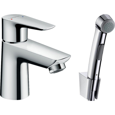Hansgrohe Talis e 1 greeps wastafelkraan - met handdouche en doucheslang - 160cm - hoogglans chroom