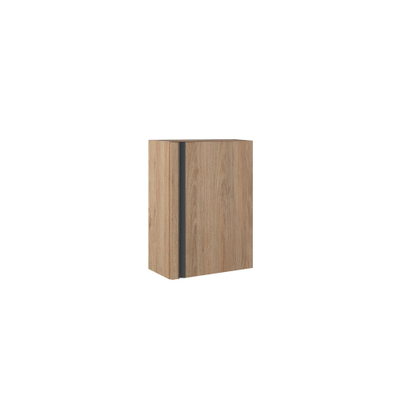 Saniclass Chaci Toiletmeubelset - 40x65cm - 1 deur - 1 kraangat - rechts - fontein travertine - eiken