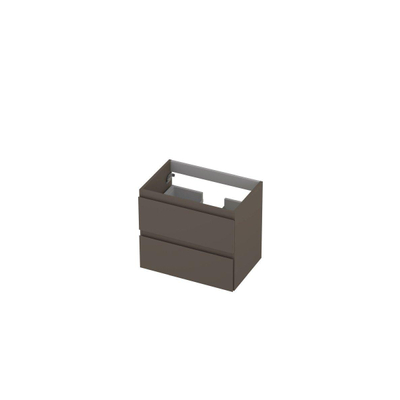 INK Wastafelonderkast - 60x40x52cm - 2 lades - greeploos - MDF lak - Mat taupe