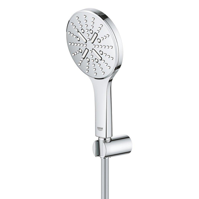 GROHE Rainshower SmartActive 130 Ensemble de douchette - 3 types de jets - rond - avec support - flexible lisse - 150 cm - chrome