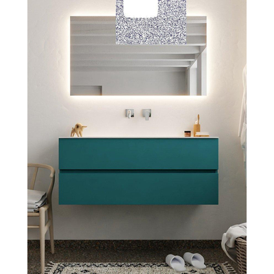 Mondiaz VICA Ensemble de meuble de salle de bain - 120cm - meuble sous-vasque smag - 2 tiroirs - lavabo cloud milieu - sans trou de robinet version XL 60cm de haut