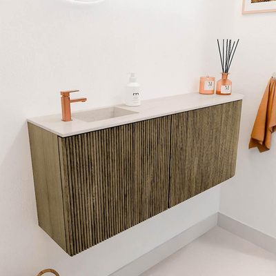 Mondiaz JOYA-DLUX 101.6cm toiletmeubel - ronding rechts kleur Dusk - Wastafel FAYE positie Links 1 kraangat kleur Meli.