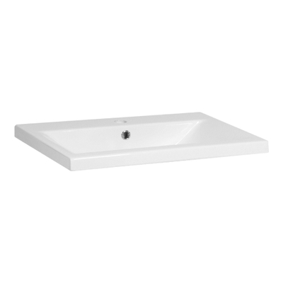 Saniclass Bari Meuble lavabo - 60x47x3.5cm - trop-plein - 1 lavabo - 1 trou de robinet - céramique - blanc