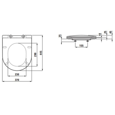 Laufen Pro abattant WC SlimSeat 44.5x37x4.5 + softclosing + quick release Blanc