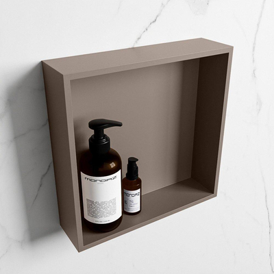 Mondiaz Easy nis 29.5x29.5x8cm - inbouw opbouw 1 open vak Solid surface Smoke - OUTLET UDEN