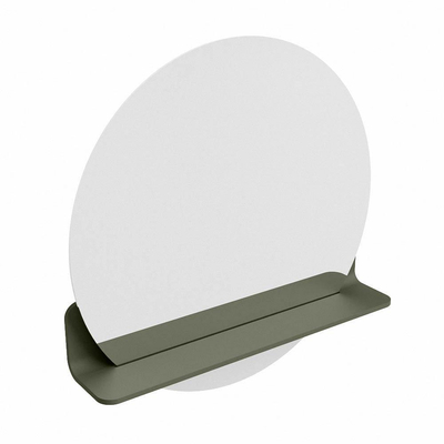 Mondiaz SPOT Badkamerspiegel - rond 60cm - spiegelplanchet - kleur Army