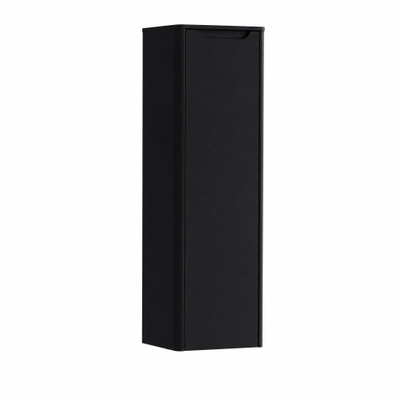H&R badmeubelen Juice Hoge Kast - 40x35x130cm - met ronde hoeken - 1 deur - linksdraaiend - zwart mat