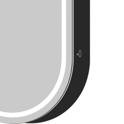 Saniclass Shine armoire de toilette – ovale – 45 x 100 x 14 cm – LED indirecte tout autour – chauffage de miroir – Noir