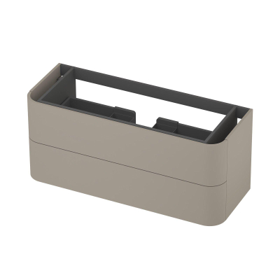 INK Concept R Wastafelonderkast - 120x45x52cm - 2 lades - opliggende grepen - afgeronde hoeken - MDF lak - mat creme cotton