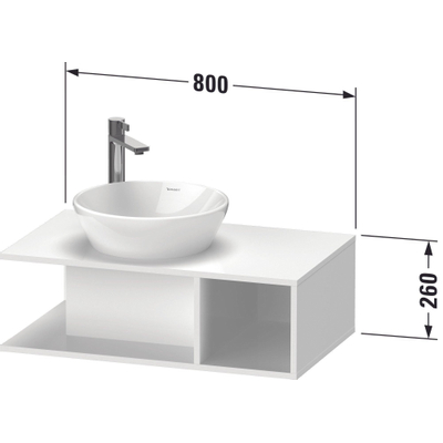 Duravit D-neo Meuble sous vasque 80x48x26cm sans tiroir Blanc haute brillance